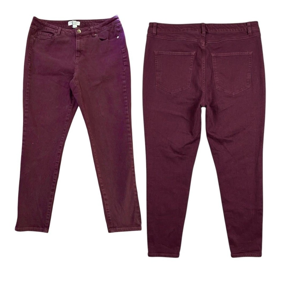 Lane Bryant Burgundy Dark Purple Jean Pants Plus Size 14 Stretchy Fall Autumn